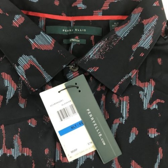 Perry Ellis Mens Big and Tall Shirt Abstrac - Picture 2 of 6